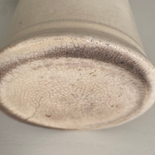 Antique Cream Beige Ironstone Milk Pitcher For Sale - Image 12 of 12