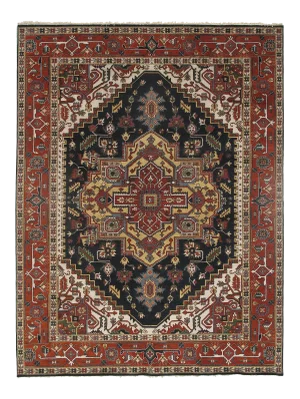 Navy Persian Serapi Design 9' X 12'