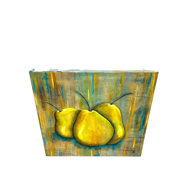 Late 20th Century “Golden Pears” Abstract Still Life Painting, 24” For Sale - Image 6 of 9