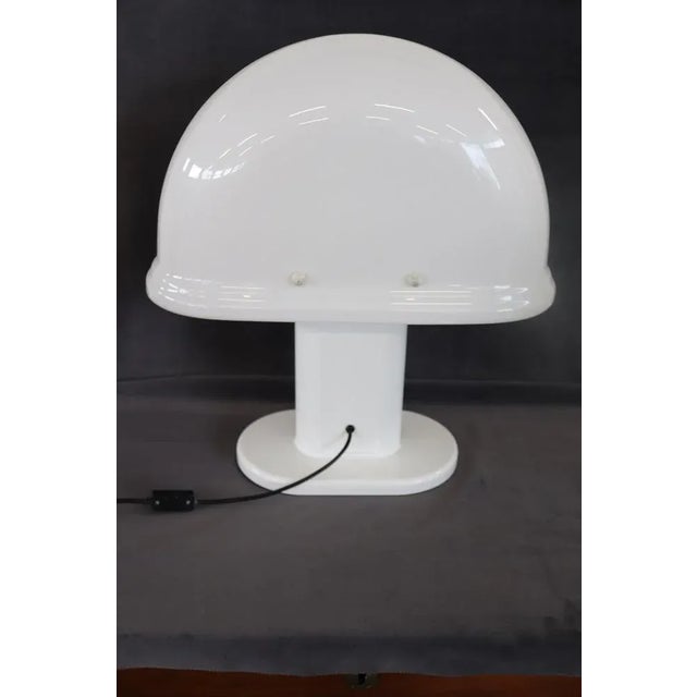 Guzzini White Table Lamp by Rodolfo Bonetto for Iguzzini, 1970s For Sale - Image 4 of 11