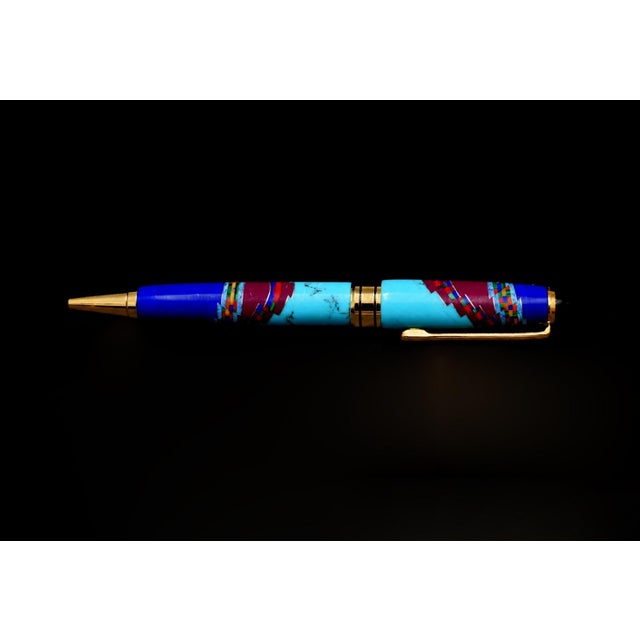 David Rosales Gemstone Pen Southwest Turquoise Ruby Lapis Finely Crafted For Sale In Los Angeles - Image 6 of 9