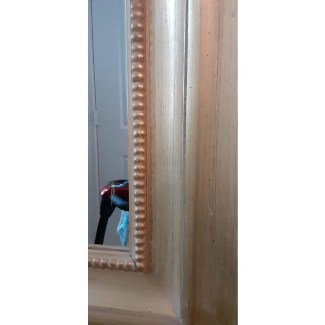 Custom Contemporary Large 44" Designer's Gold Square Gilt Wood Wide Frame Wall Mirror For Sale - Image 4 of 9