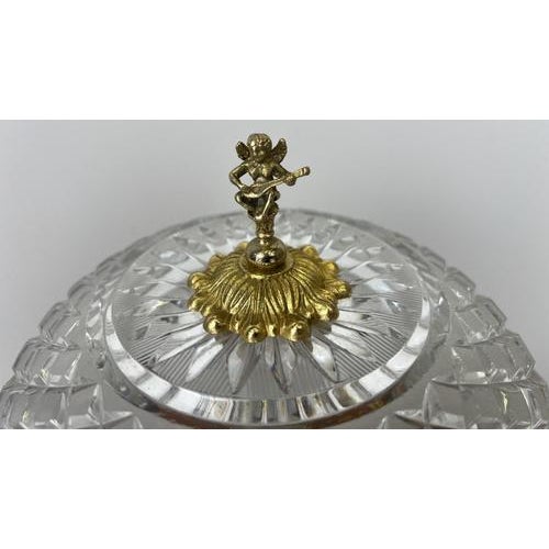 Vintage French Style Crystal Table Lamp in Brass For Sale - Image 10 of 16