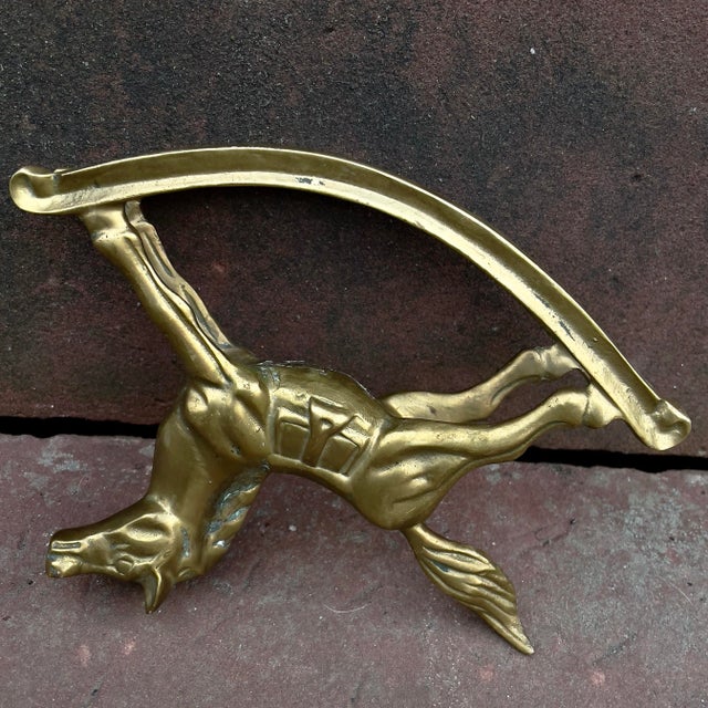 Metal Vintage Brass Rocking Horse For Sale - Image 7 of 8
