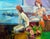 "Looking out the Window", a Bay Area figurative painting with two nude figures gazing out of a window at the San Francisco...