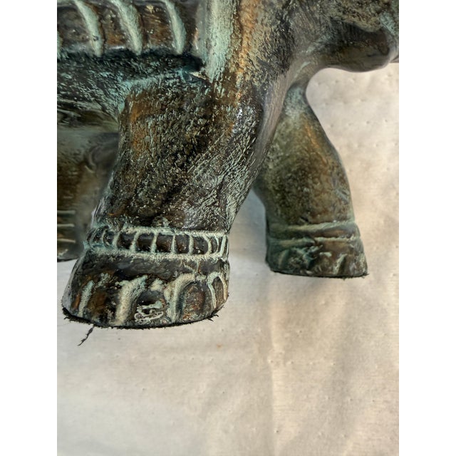 Metal Bronze Elephant Jardinière, Vintage For Sale - Image 7 of 12