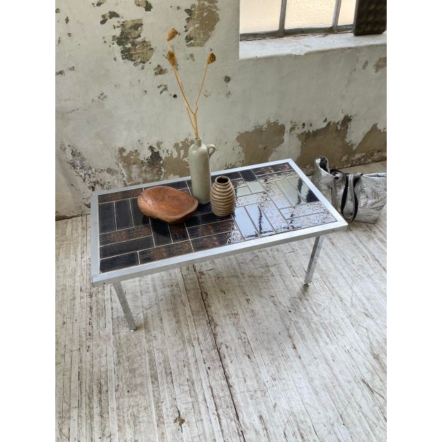 Chrome and Tiled Coffee Table, 1950s For Sale - Image 9 of 18