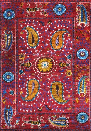 Pasargad Home Santa Fe Sari Silk Rug - 5′5″ × 8′
