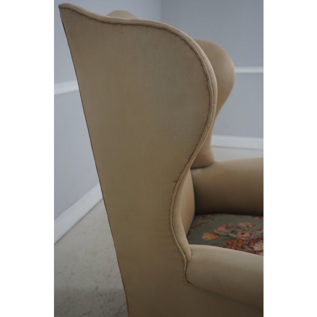 Antique Chippendale Mahogany Wing Chair W. Needlepoint For Sale In Philadelphia - Image 6 of 18