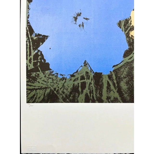 Andy Warhol "Flowers blue-yellow" offset lithograph in colors on Arches paper, Georges Israel Editeur, sheet size 38,5 x...