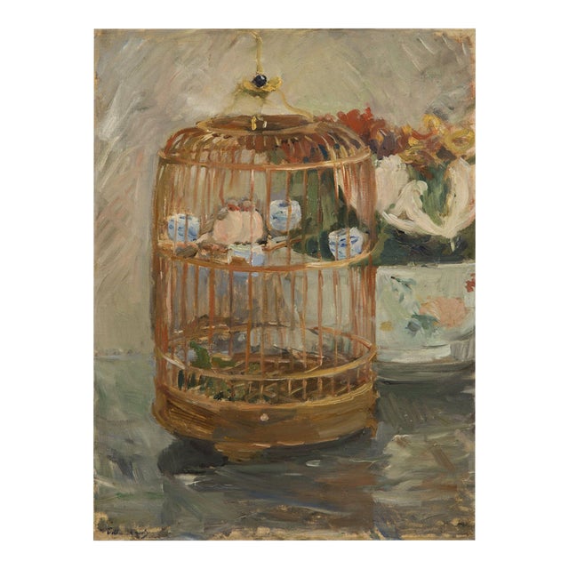 Vintage French Impressionist Art Print – The Cage by Berthe Morisot, 18" X 24" For Sale