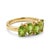 Natural Peridot 4-Stone Ring • Pear Shape Teardrop August Birthstone Ring Us 7 For Sale - Image 4 of 4