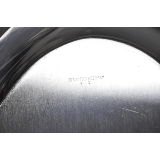 Vintage Art Deco Wm Rogers 411 Silver Plated Small Oval Scalloped 11" Dish Tray For Sale - Image 11 of 12