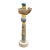 Marc Zimmerman "Long Face Totem Sculpture 2" Glazed Ceramic, 62 Inches Tall, Elongated Face and Bird, Multi-Color Glaze, Contemporary Art West Coast For Sale