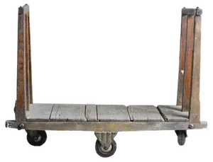 Industrial Mixed Wood Shopping Cart, 1930s