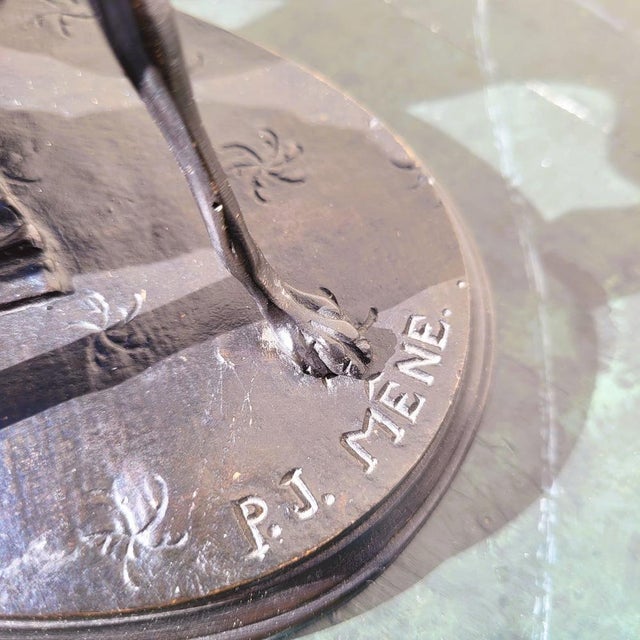 P J Mêne, Greyhound and King Charles Spaniel, Bronze, 19th Century For Sale - Image 6 of 14