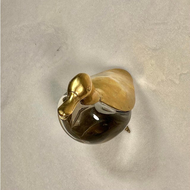 Licio Zanetti Vintage Mid Century Modern Brass and Glass Duck Luca Bojola for Licio Zanetti For Sale - Image 4 of 12