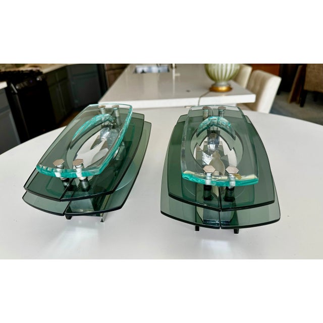 Pair of Fontana Arte Style Italian Sconces For Sale - Image 4 of 12