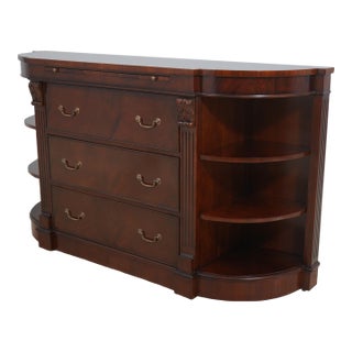 Regency Mahogany Credenza W. Bookcase Sides For Sale