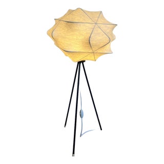 Cocoon Tripod Floor Lamp from Goldkant Leuchten, 1960s For Sale
