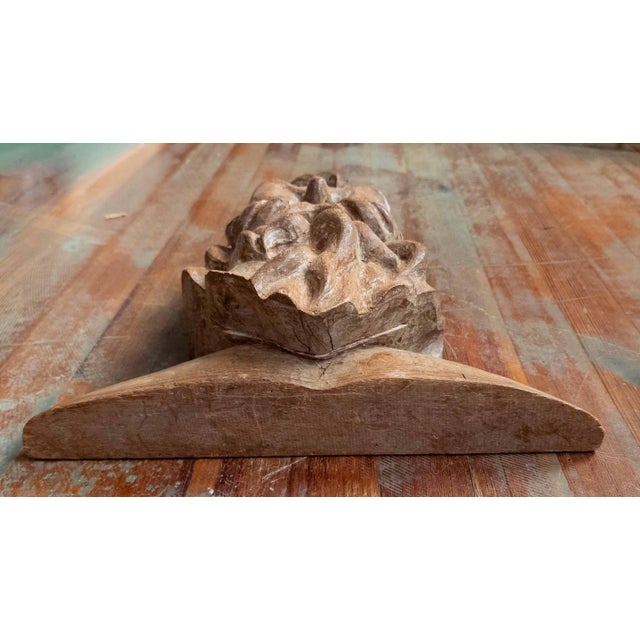 Wood 19th Century or Earlier Folk Art Carved Bearded Figure Head in Oak, North Wind Sea God For Sale - Image 7 of 16