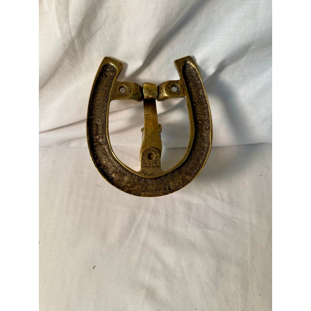 Vintage, English Brass Horse and Horseshoe Doorknocker For Sale - Image 12 of 13