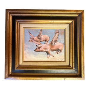 Contemporary Original Painting by Stephen Heigh “When Pigs Fly”