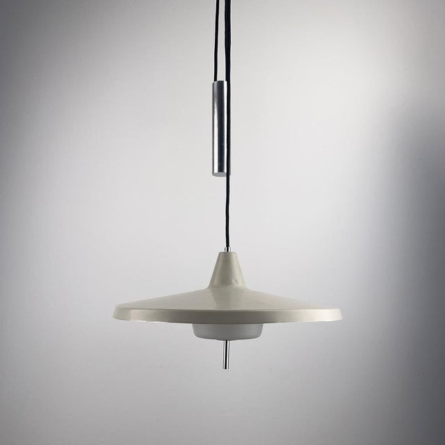 Grey Pendant Lamp with Counterweight, Germany, 1950s For Sale - Image 11 of 11