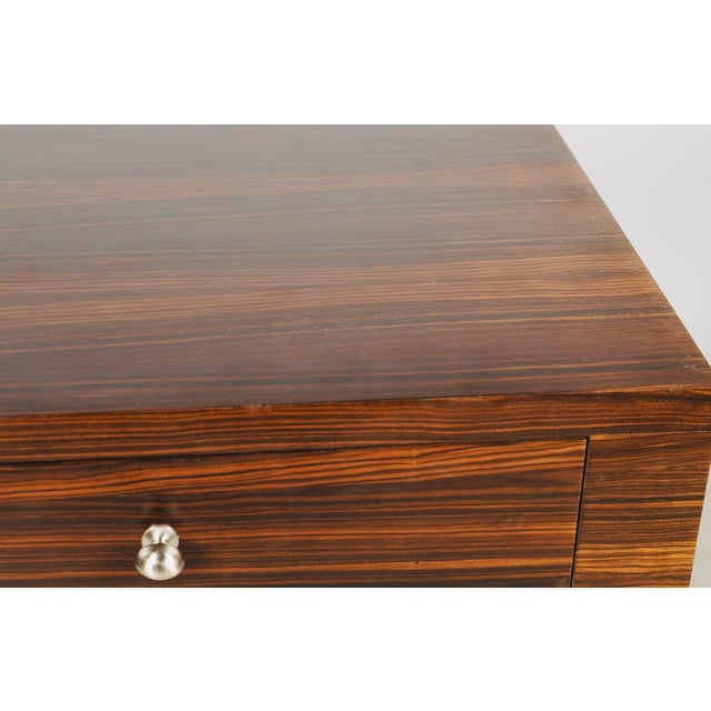 Late 20th Century Phyllis Morris Style Macassar Ebony & Polished Metal X-Base Side Table For Sale - Image 9 of 11