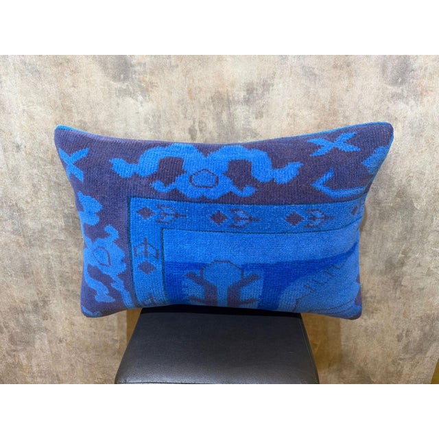 Vintage Lumbar Rug Pillow Cover For Sale - Image 9 of 11