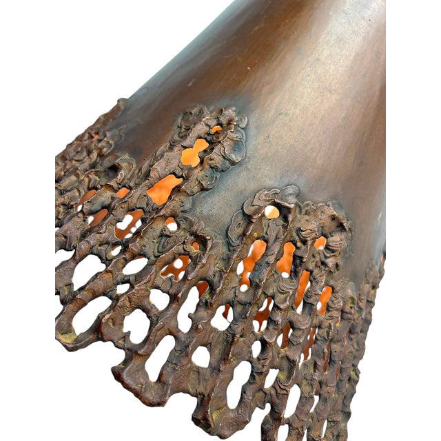 Brutalist Handcrafted Copper Pendant Lamp in Tom Greene, 1960s For Sale - Image 14 of 18