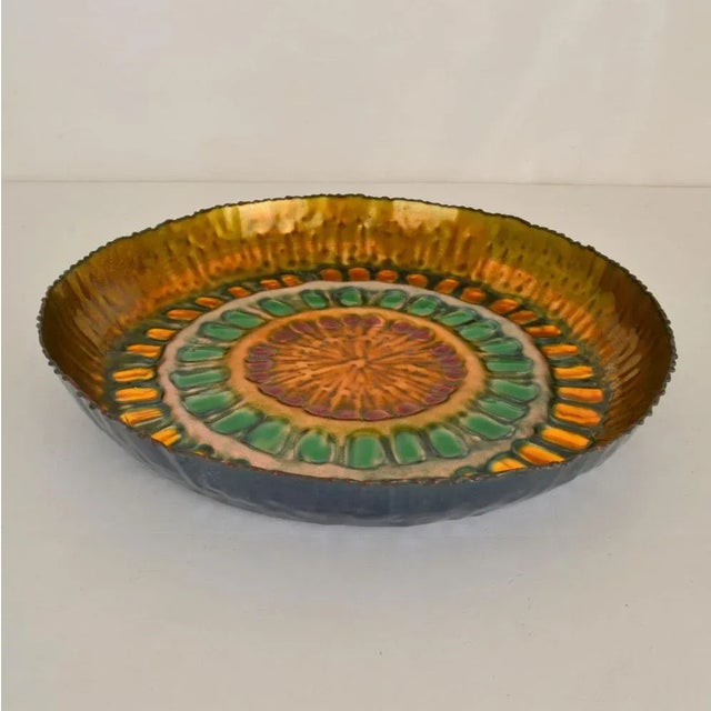 Large Gold Enamel Dish in the Style of Paolo De Poli, Italy, 1960s For Sale - Image 6 of 7