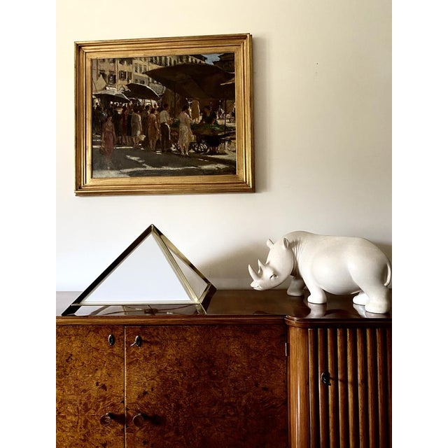 Italian Golden Brass Pyramidal Table Lamp from Christos, 1970 For Sale - Image 18 of 18