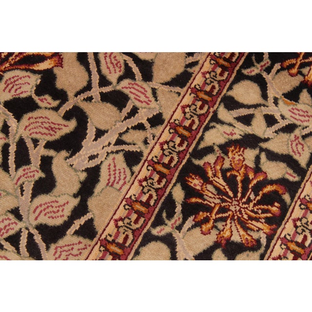1990s 1990's Honey Suckle Pak-Persian Black/Tan Wool Rug - 6'2'' X 9'1'' For Sale - Image 5 of 9