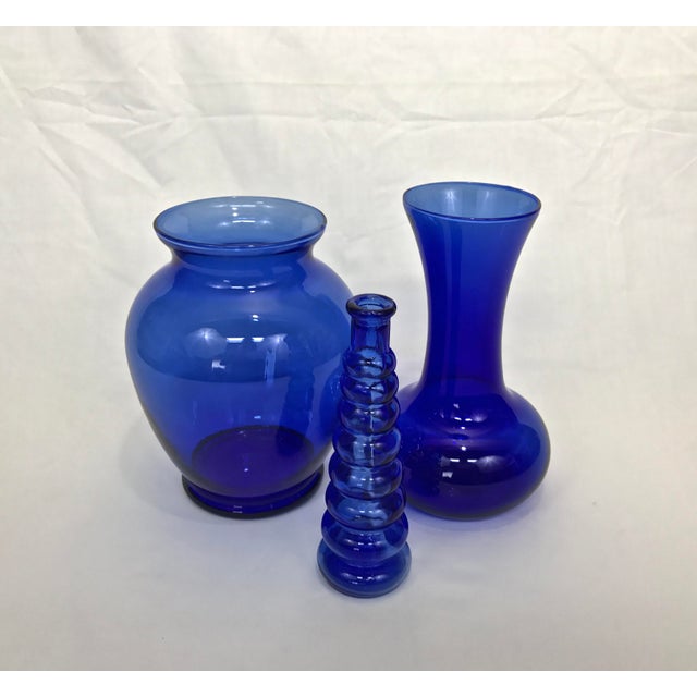 Assorted Blue Vases Set of 3 Chairish