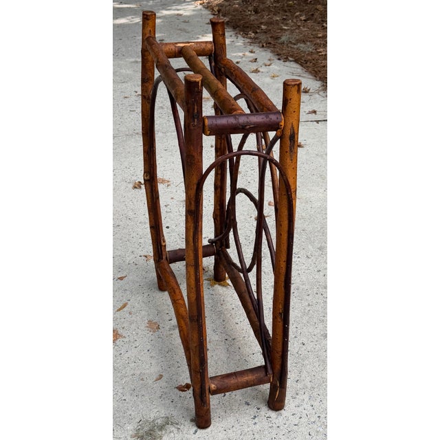 Adirondack Folk Art Rustic Twig Blanket Quilt Rack For Sale - Image 9 of 15
