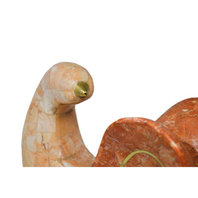 1980s Maitland-Smith Style Tessellated Stone Brass Perched Bird For Sale In Cincinnati - Image 6 of 10