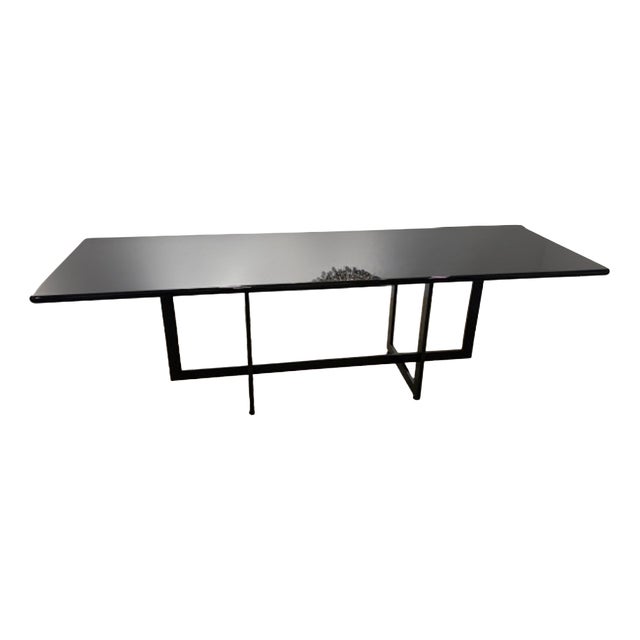Glossy Black Lacquered Table, 1970 For Sale