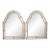 Monumental Hammered Gold Arched Moorish Pagoda Carvers Guild Style Hollywood Regency Wall Mirrors- A Pair For Sale