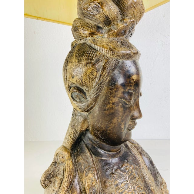 Asian Mid Century Vintage Oversized Asian Style Table Lamp After James Mont For Sale - Image 3 of 11