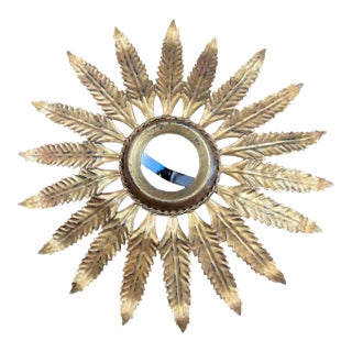 Early 20th Century French Tole Starburst Flush Mount For Sale