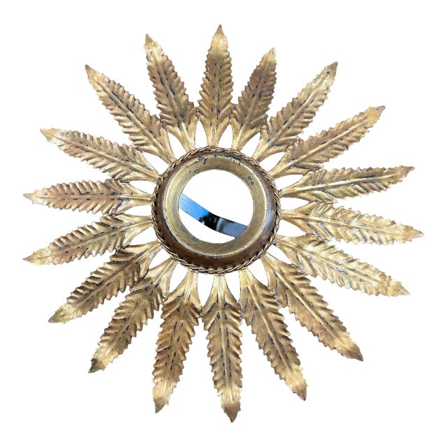 Early 20th Century French Tole Starburst Flush Mount For Sale