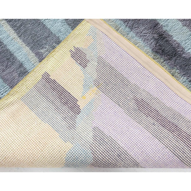 Lavender Vintage French Modernist Rug For Sale - Image 8 of 8