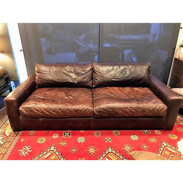 Restoration Hardware Leather Maxwell Sofa Chairish