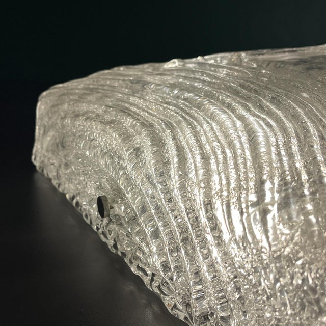 Silver Vintage Ice Murano Glass Ceiling Lamp by J. T. Kalmar, Austria, 1960s For Sale - Image 8 of 15