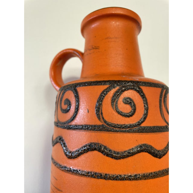 Ceramic Mid-Century West German Orange Jug Vase, 1960s For Sale - Image 7 of 15