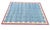 Mid-Century Modern Handmade Cotton Vegetable Dyed Rug, Sky Blue and Pink Geometric Dhurrie-8'x10' For Sale - Image 3 of 13
