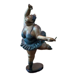 1990s Vintage Bronze Rubenesque Ballerina Sculpture by Bruno Luna