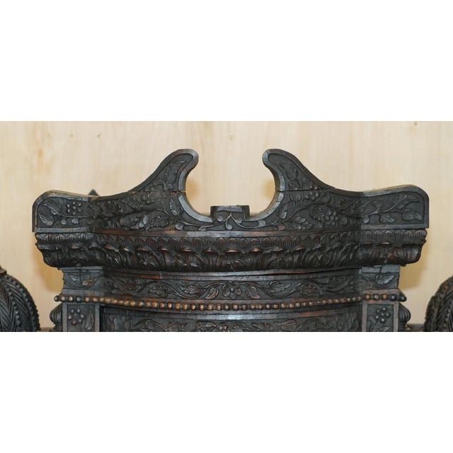 Ornately Hand Carved Burmese Temple Cabinet, 1860s For Sale - Image 6 of 18