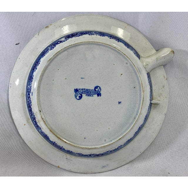 Antique John Meir & Sons Blue Willow Pattern Hot Water Warming Plate Made in England - Circa 19th Century For Sale - Image 10 of 12
